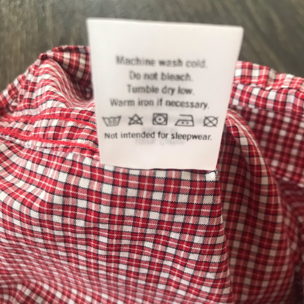 Janie and Jack Red Plaid Button Down Shirt 12-18 M - Picture 10 of 10